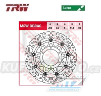 Kotouč brzdový plovoucí TRW MSW283RAC (296/94/5D) - zubatý design - Honda CB600F Hornet + CBR600F / 11-13