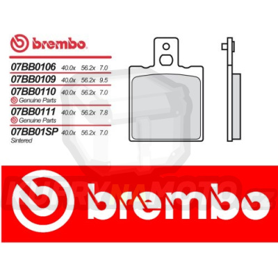 Brzdové destičky Brembo BIMOTA YB 7 400 r.v. Od 94 -  Originál směs Zadní