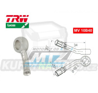 Koncovka brzdové hadice TRW VarioFlex MV10B40 (banjo 10mm zahnuté 20°/20° - pravé) - barva Alu stříbrná