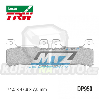 Destičky brzdové DP950-LUSRT TRW Lucas MCB755SRT - směs Premium Sinter