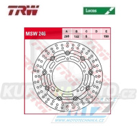 Kotouč brzdový plovoucí TRW MSW246 (298/132/5D) - kulatý design - Yamaha MT03 320+YZFR3+FZ6 Fazer+XJ6 Diversion + YZF R6+MT03+MT09+XSR900