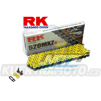 Řetěz RK 520 MXZ4 (114čl) - netěsněný/ bezkroužkový (žlutý)