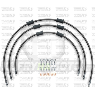 STANDARD Hadice přední brzdy sada Venhill POWERHOSEPLUS KAW-10004FS-BK (3 hadice v sadě) černé hadice, nerezové koncovky