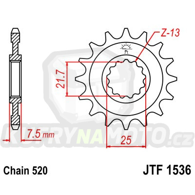 Řetězové kolečko JT JTF 1536-14 14 zubů, 520