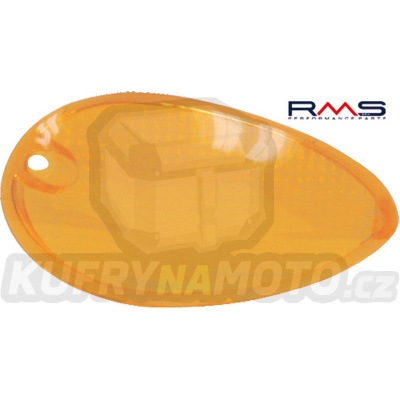 Sklo blinkru - pravé přední RMS 246470110 oranžová Homologace