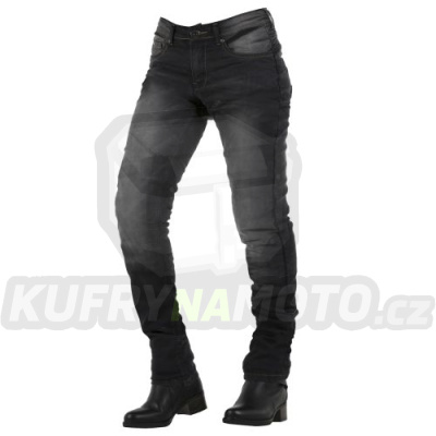 Dámské kevlarové moto kalhoty OVERLAP CITY LADY BLACK WASHED JEANS černé