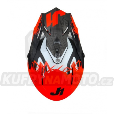 Kšilt JUST1 J38 MASK neonově oranžovo/titanovo/černý