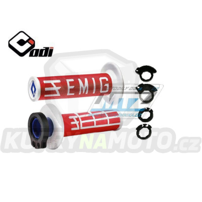 Rukojeti ODI V2 LOCK ON EMIG (2takt+4takt včetně 5 nástavců) - bílo-červené