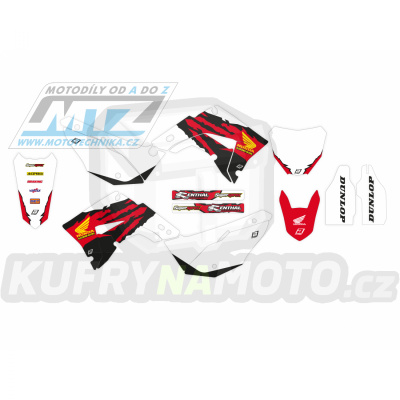Polepy na motocykl (sada polepů včetně číslových tabulek) Honda CR125+CR250 POLISPORT RESTYLING / 02-07 - typ polepů Retro