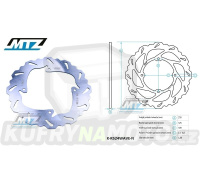 Kotouč brzdový MTZ nerezový - zubatý desing Wave - Husqvarna TC85 / 14-20 + KTM SX85 / 11-20 + SX105 / 11-12 + Freeride250+Freeride 350