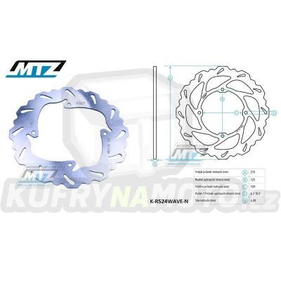 Kotouč brzdový MTZ nerezový - zubatý desing Wave - Husqvarna TC85 / 14-20 + KTM SX85 / 11-20 + SX105 / 11-12 + Freeride250+Freeride 350
