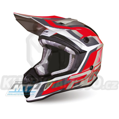 Přilba Progrip 3180 ABS - grey/red - velikost L