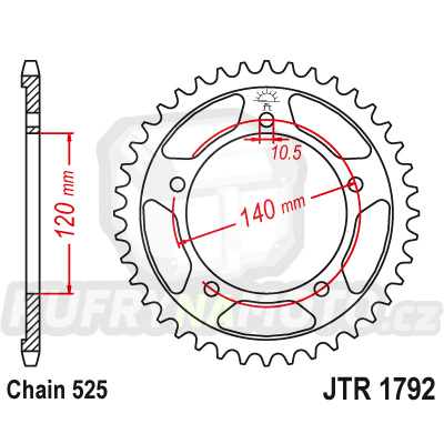 Řetězová rozeta JT JTR 1792-41 41 zubů, 525