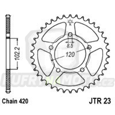 Řetězová rozeta JT JTR 23-47 47 zubů, 420 - akce