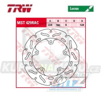 Kotouč brzdový TRW MST429RAC (220/102/5D) - zubatý design - Aprilia RSV4 + Tuono1000 V4 + Tuono1100 V4