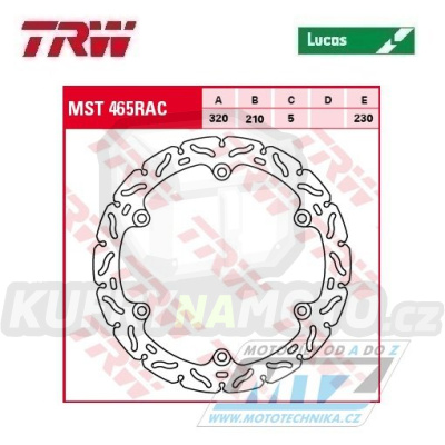 Kotouč brzdový TRW MST465RAC (320/210/6D) - Honda CB500F / 13-17 + CB500X / 13-17 + CBR500 / 13-17 + CB650F / 14-21 + CBR650 / 14-19