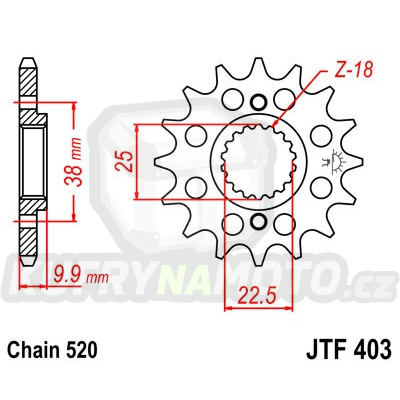 Řetězové kolečko JT JTF 403-15 15 zubů, 520