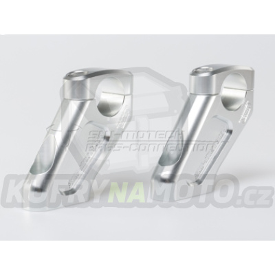 Zvýšení řidítek o 20 mm nahoru, 30 mm směr stříbrná SW Motech BMW R 1200 GS 2008 - 2012 R12 (K25) LEH.07.039.12200/S-BC.17826