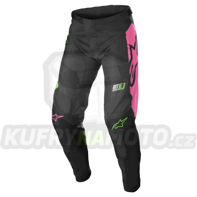 kalhoty RACER COMPASS, ALPINESTARS, dětské (černá/zelená neon/růžová fluo)