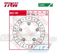 Kotouč brzdový TRW MST380 (260/121/5D) - Suzuki AN250 / 07-08 + AN400Burgman / 03-17 + AN650Burgman / 02-12