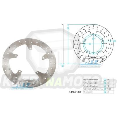 Kotouč brzdový (260/125/5D) - Gilera Nexus125-500  + Piaggio Beverly125-500+Carnaby125-300+X125EVO+X250EVO+X7125-300+X8125-250+X9180-500
