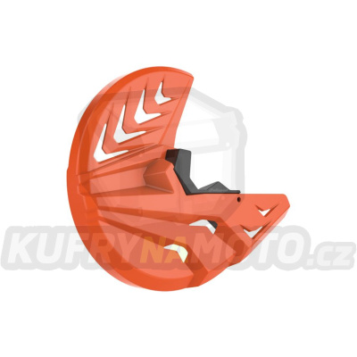 Kryt předního brzdového kotouče se spodním krytem vidlice POLISPORT PERFORMANCE oranžovo KTM/černá