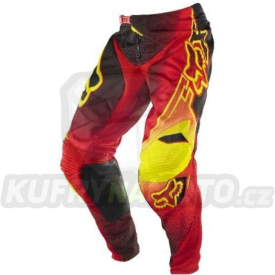 Kalhoty motokros FOX 360 FLIGHT - červeno-černo-žluté