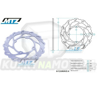 Kotouč brzdový MTZ nerezový - zubatý desing Wave - Honda CR80 / 96-02 + CR85 / 03-07 + CRF150R / 07-24