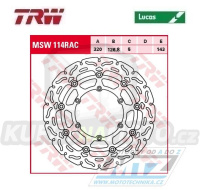 Kotouč brzdový plovoucí TRW MSW114 (320/127/6D) - zubatý design - KTM 690 Supermoto / 07-09 + 690 SMC / 08-13 + 660SMC / 03-08 + KTM 450SMR+525SMR+530SMR+560SMR + + 640 LC4 + 620SC+625SMC+660SMC + 640 Duke+620 Duke