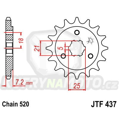Řetězové kolečko JT JTF 437-14 14 zubů, 520