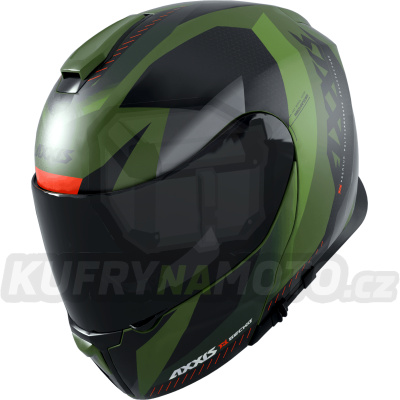 Výklopná helma AXXIS GECKO SV ABS shield f6 matná zelená M