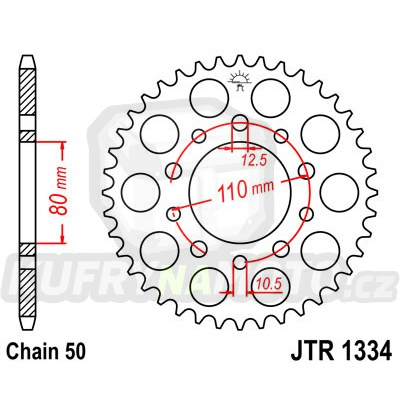 Řetězová rozeta JT JTR 1334-40 40 zubů, 530 - akce