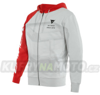 Mikina DAINESE PADDOCK FULL ZIP HOODIE šedo/červeno/černá
