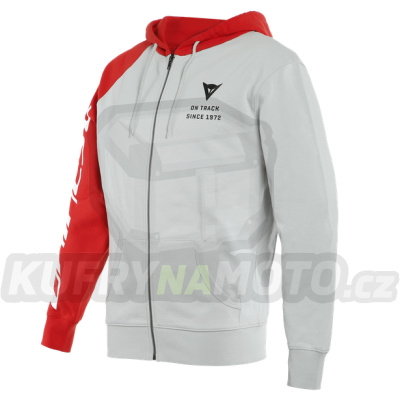 Mikina DAINESE PADDOCK FULL ZIP HOODIE šedo/červeno/černá