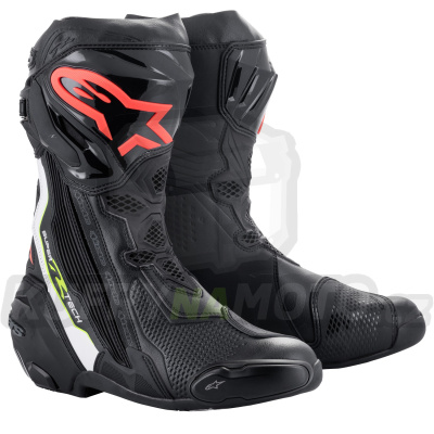 boty SUPERTECH R, ALPINESTARS (černá/bílá/červená fluo/žlutá fluo) 2024