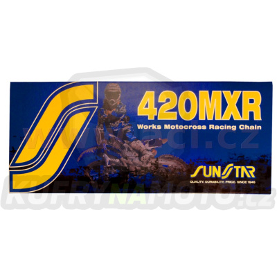 řetěz 420MXR, SUNSTAR (bezkroužek, barva zlatá, 80 článků)