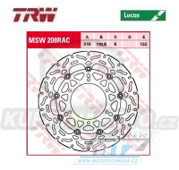 Kotouč brzdový plovoucí TRW MSW208RAC (310/110,8/6D) - zubatý design - Suzuki GSX1000S Katana / 15-19