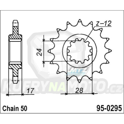 Kolečko MTZ 15 zubů-95-0295-15- výprodej JTF 295-15