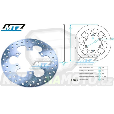 Kotouč brzdový MTZ Classic - Kawasaki KLX250 / 94-99 + KLX250R / 94-99 + KLX650 / 93-97 + GPZ500 + ZX250+ZXR250