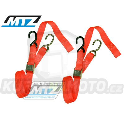 Popruhy/Kurty upínací 38mm (zesílené provedení / 2 možnosti uchycení) - oranžové