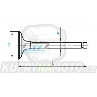 Ventil výfukový ocelový Suzuki DR125 / 82-85 + GN125 / 82-83 + GS125+SP125+FL125 + ALT125 + DR100+SP100