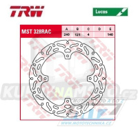 Kotouč brzdový TRW MST328RAC (240/121/4D) - Honda CR125+CR250+CRF250+CRF450 + HM Honda CRE125+CRE-F125+CRE250R+CRE450+CRE-F490X