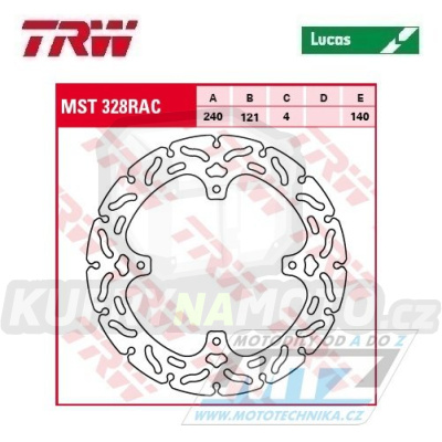 Kotouč brzdový TRW MST328RAC (240/121/4D) - Honda CR125+CR250+CRF250+CRF450 + HM Honda CRE125+CRE-F125+CRE250R+CRE450+CRE-F490X