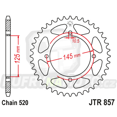 Řetězová rozeta JT JTR 857-47 47 zubů, 520
