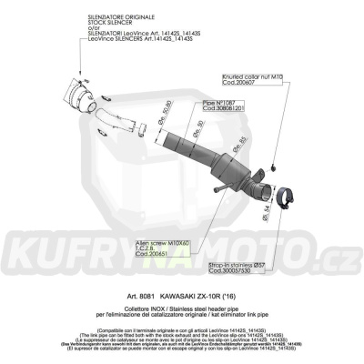 Výfuk Leo Vince Kawasaki ZX-10R NINJA 1000 2016 - 2018 CAT ELIMINATOR (LINK PIPE)  LVKN367-8081