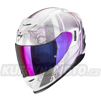 Moto přilba SCORPION EXO-520 EVO AIR FASTA bílo/fialová