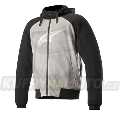 bunda CHROME SPORT HOODIE, ALPINESTARS (žíhaná světle šedá/černá) 2024
