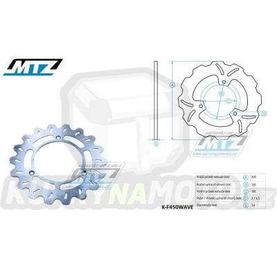 Kotouč brzdový MTZ - zubatý desing Wave - Suzuki RM80 / 86-01 + RM85 / 02-04