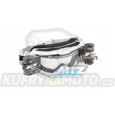 Brýle motokros Progrip 3208 Roll-Off Zoom+ XL - bílé