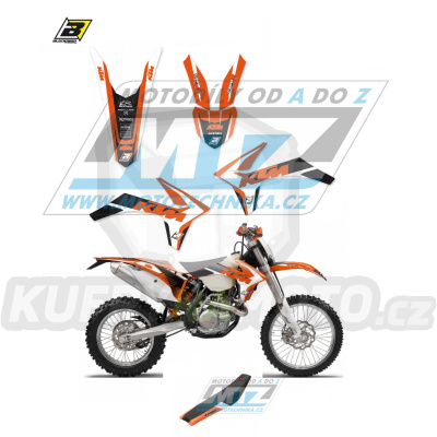 Polepy s potahem sedla (sada polepů a potah sedla Dream) - KTM EXC+EXCF / 12-13 + SX+SXF / 11-12 - typ polepů Dream4
